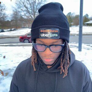 Reflective Beanie UberEats and DoorDash Knit Cap - Delivery Driver